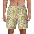 thumbnail image 2 of Picia Cute Sunflower pattern Mens Swim Trunks with Compression Liner Stretch Beach Shorts Quick Dry with Zipper Pockets No-Chafing Board Shorts-Small, 2 of 9