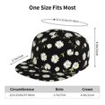 thumbnail image 6 of Daiia Daisies Flowers print Flat Bill Hats Flat Brim Trucker Cap Baseball Cap Adjustable Classic Low Profile Hat Unconstructed Plain Cap, 6 of 9