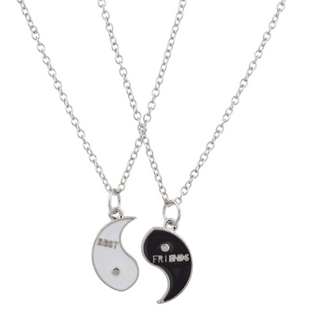 Lux Accessories Yin Yang Best Friends Forever BFF Pendant Necklace Peace