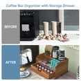 thumbnail image 3 of NiHome Wood & Acrylic Coffee Station Organizer with Storage Drawer, Multi-Purpose Adjustable Compartments Coffee Pod Holder for Home, Office, Hotel, Kitchen Counter Storage for Tea, Sugar, Cups, 3 of 9