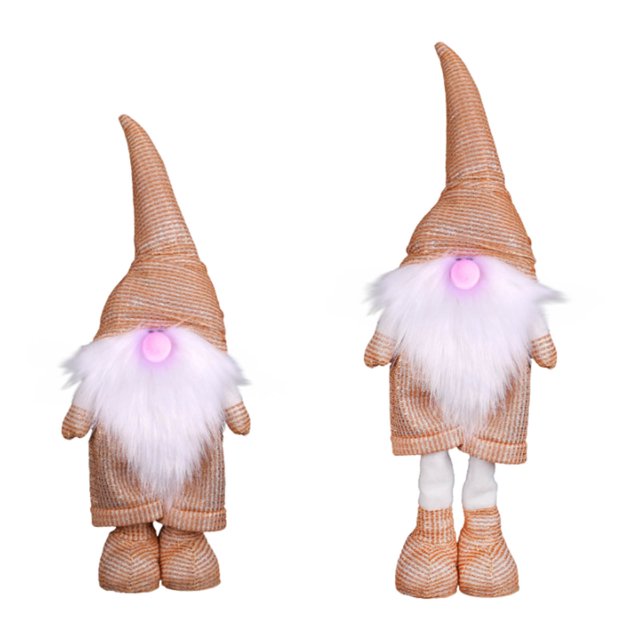 XWSHYW Decoraciones para El Hogar Decoraciones Gnomos Pie Iluminado con Patas Retráctiles con Nariz Brillante y Lindos Ojos Iluminados Regalo Navideño para Decoración de Escritorio