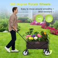 thumbnail image 4 of Rolling Collapsible Garden Cart Camping Wagon, with 360 Degree Swivel Wheels & Adjustable Handle, 220lbs Weight Capacity,Brown, 4 of 6
