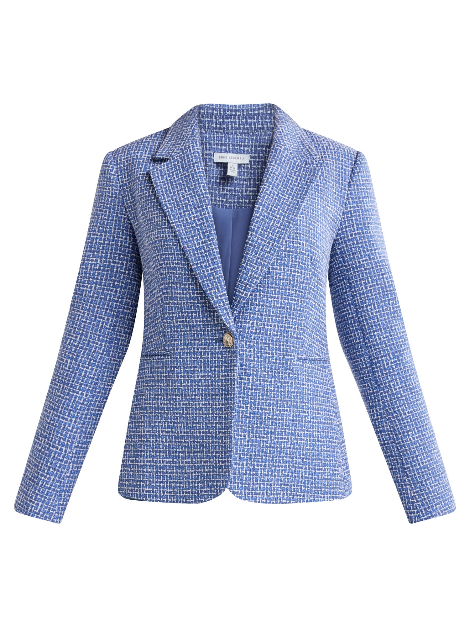 Free Assembly Women’s Single Breasted Tweed Blazer, Sizes XS-XXXL