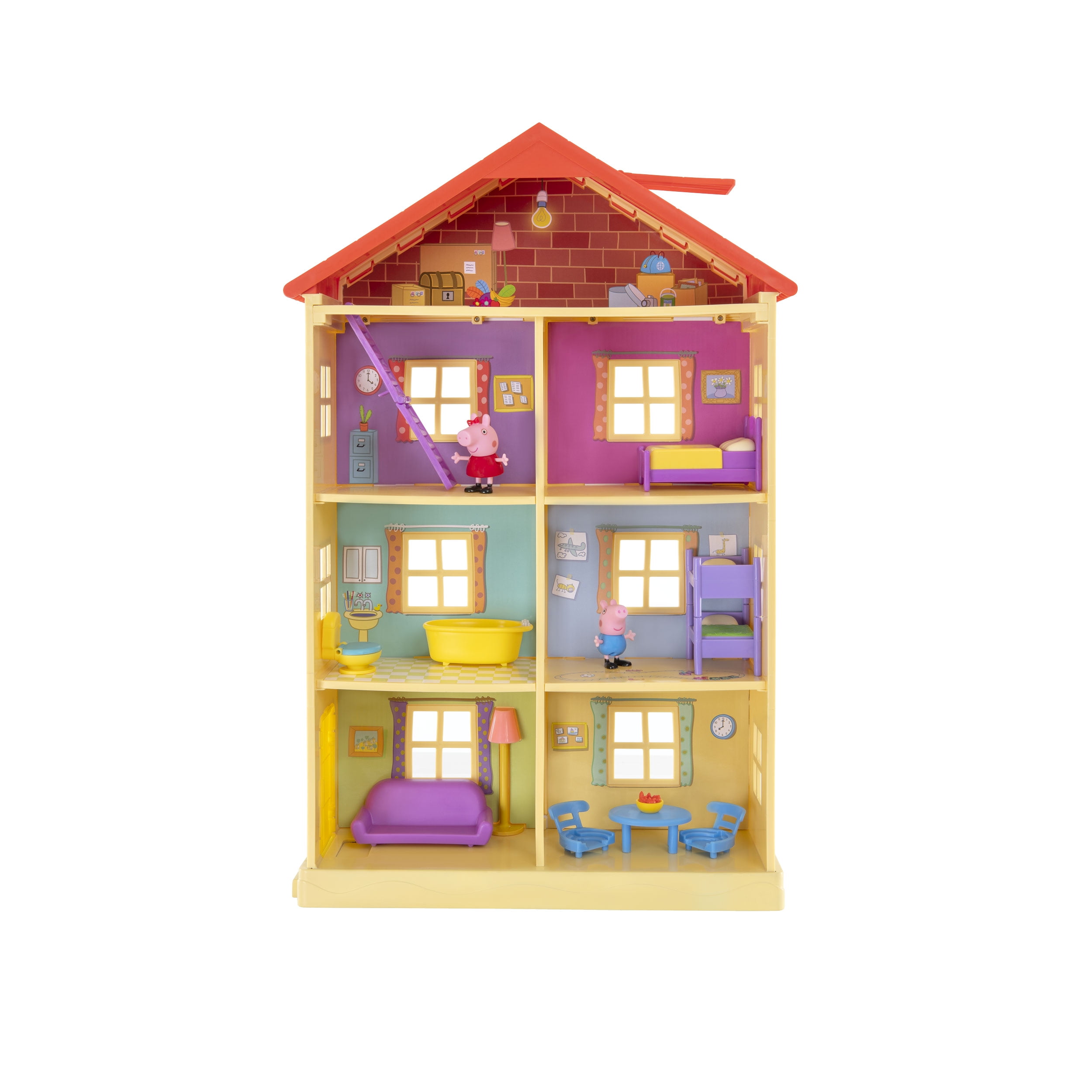 NEW Peppa Pig Toy Wooden Family Home With Figure & Furniture 