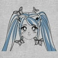 thumbnail image 2 of Junior's Lost Gods Butterfly Anime Face  Graphic Tee Athletic Heather Medium, 2 of 3