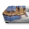 thumbnail image 3 of Winter Soft Flannel Fleece Throw Blanket, Hamburg Germany Old Town Hall with Christmas Tree Historical Architecture, Cozy Plush for Indoor and Outdoor Use, 50" x 60", Blue Orange Brown, by Ambesonne, 3 of 6