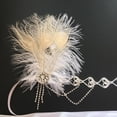 thumbnail image 2 of Venda de Mujeres Cadena de Pelo Cristal Borla Joyería de Cabello Blanco Diadamente Artificial Soledad Venda nupcial del pelo, 2 of 5