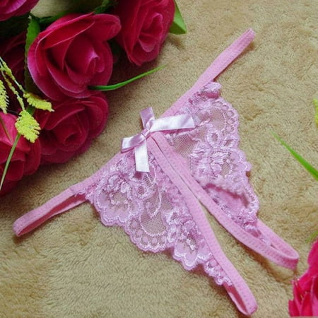 alextreme G-String Tangas Women Sexy Panty T-Back Crotchless Panties Bow Thong Nylon Ladies Underwear New