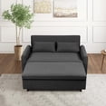 thumbnail image 2 of Liangfu 60 inch Convertible Sofa Bed with Adjustable Backrest, Pull - Out Design & Side Storage, Ideal for Multi - Space Use for Living Room, Bedroom, Study Gray, 2 of 6