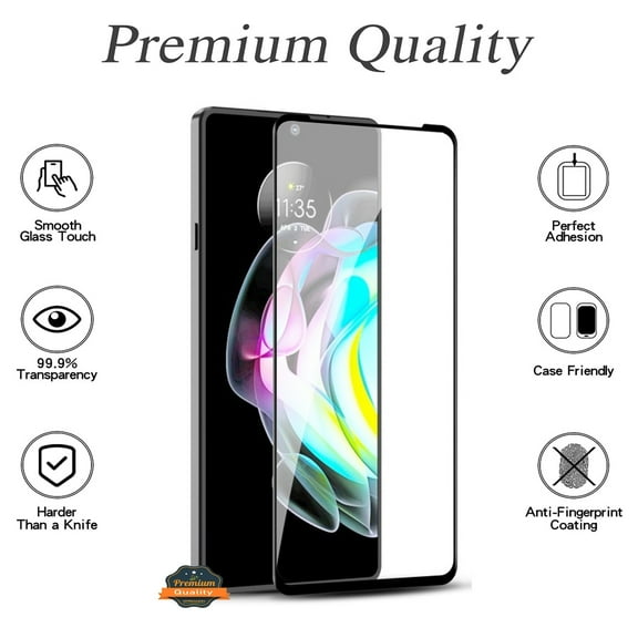 Xpression Screen Protector Tempered Glass for Motorola Edge Plus 2022 /Edge  Full Coverage 3D Curved, Touch Sensitive, Anti Scratch, High Responsive [ Clear Black ]