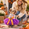 thumbnail image 2 of Halloween Pet Tutu Dress, Pumpkin Ghost Printed Holiday with Bow, Soft Breathable Party Outfit for Small Dogs Puppies, 2 of 4