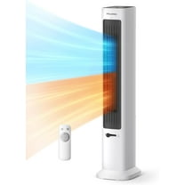 PELONIS FZ15RDBPW Oscillating Tower Fan & Heater Combo, Remote, 3 Fan & 2 Heater Speeds, White