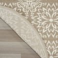 thumbnail image 3 of Nourison Jubilant 5'3" x Round Taupe Farmhouse Indoor Rug, 3 of 8