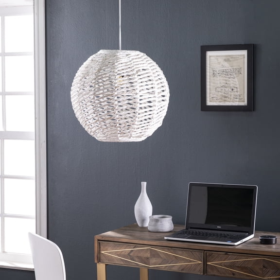 Round Pendant Shade Modern Blown Glass Hanging Light for Living Room Bedroom