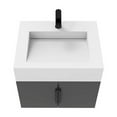 thumbnail image 4 of Nile 24" Black Wood Floating Vanity with White Top and Black Trim, 4 of 10