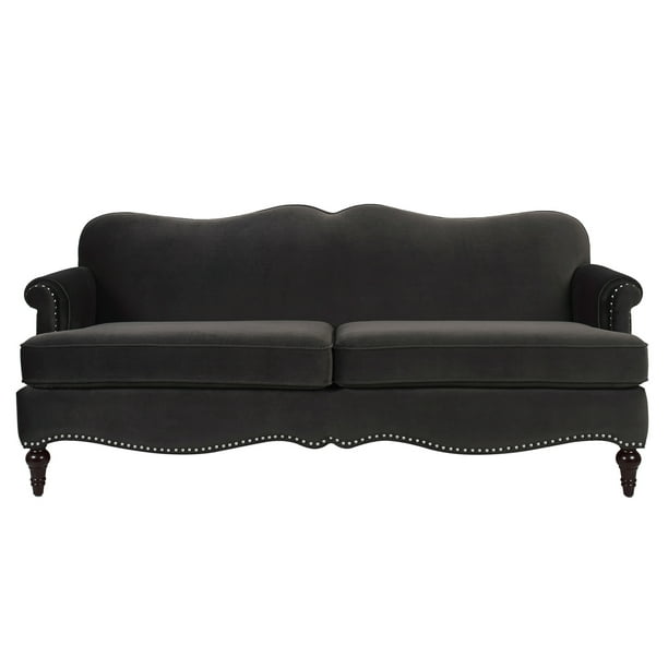 Legacy Camelback Sofa Nailhead Accents, Dark Charcoal Grey Walmart