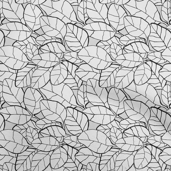 oneOone Rayon White Fabric Abstract Leaf Sewing Fabric By The Yard Printed Diy Clothing Sewing Supplies 56 Inch Wide