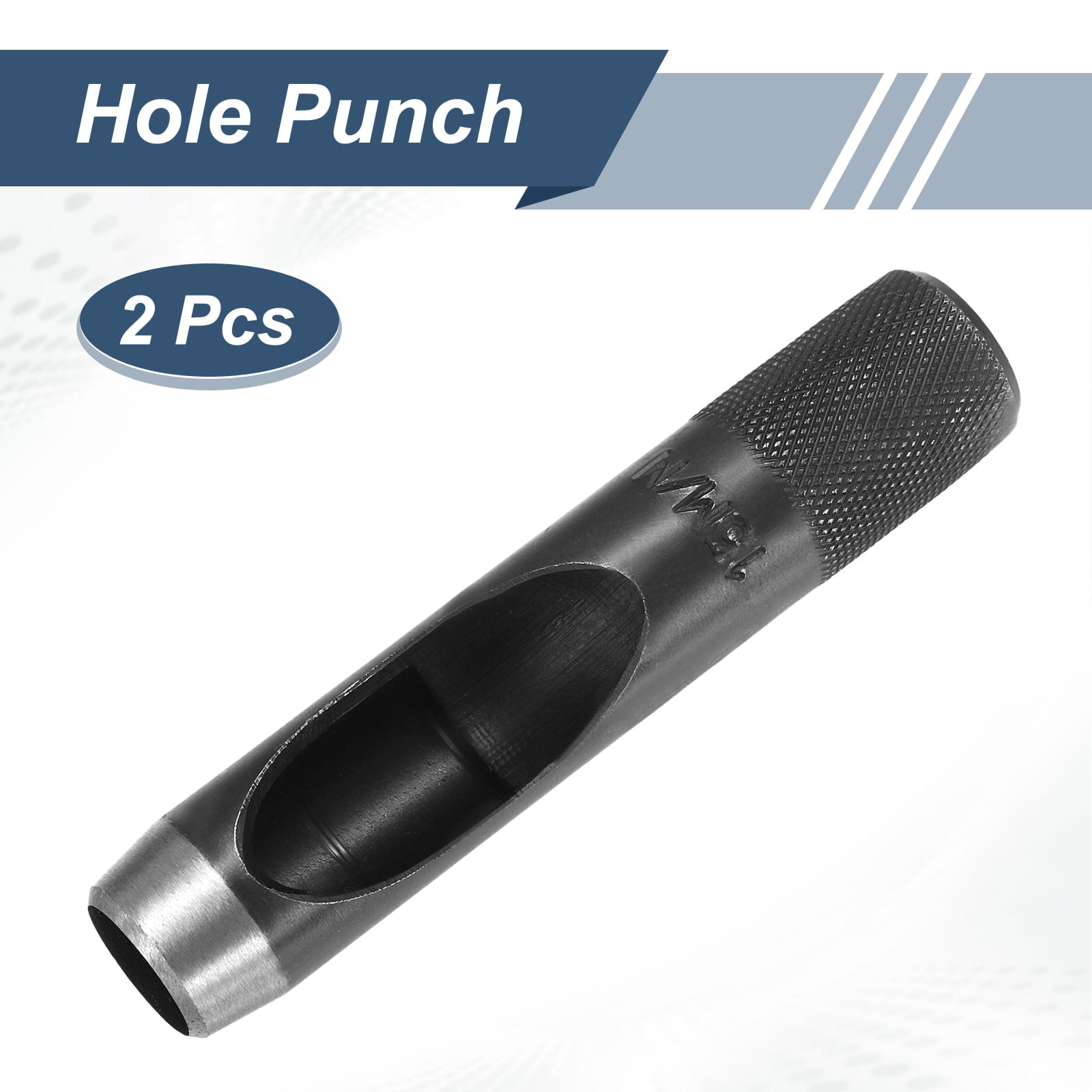 Uxcell 2pcs Leather Hole Punch 15mm Hollow Round Hole Puncher Cutter Carbon Steel Tool for Watch Cloth Belt Gaskets DIY Leather Craft Repair, Black