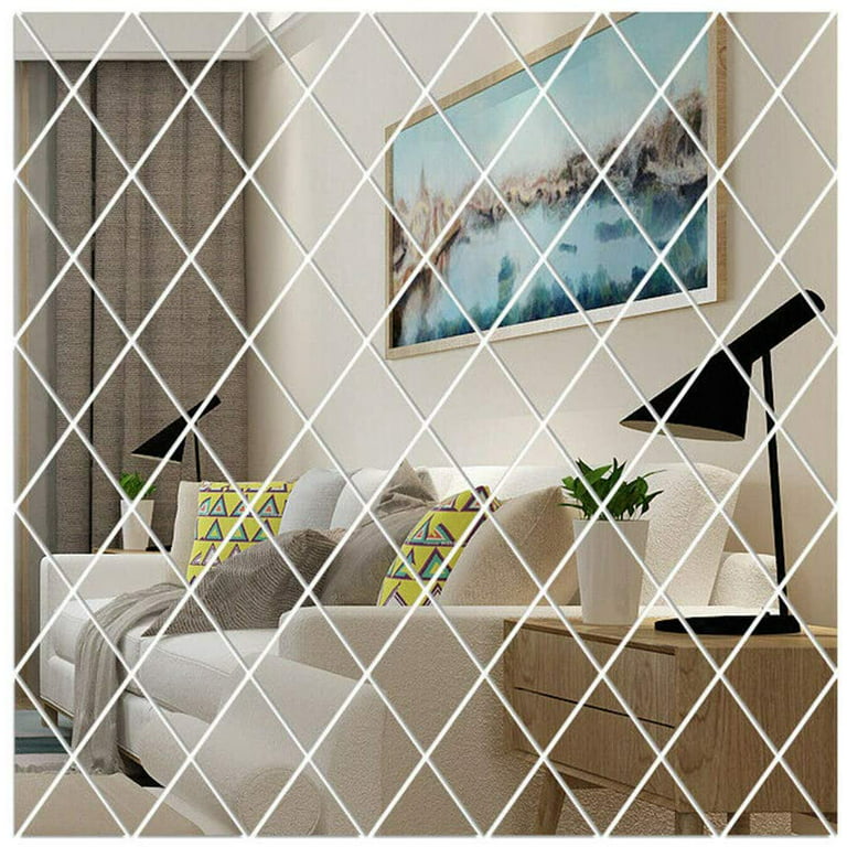 Heiheiup For Living Mirror Mirror Room Wall Wall Tiles Stickers Stickers  Decor Wall Sticker Locker Mirror Adhesive 