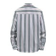 thumbnail image 4 of YFNNUP Mens Striped Western Shirts Long Sleeve Casual Button Downs Cowboy Shirt Regular Fit Work Shirts with Pockets, 4 of 5