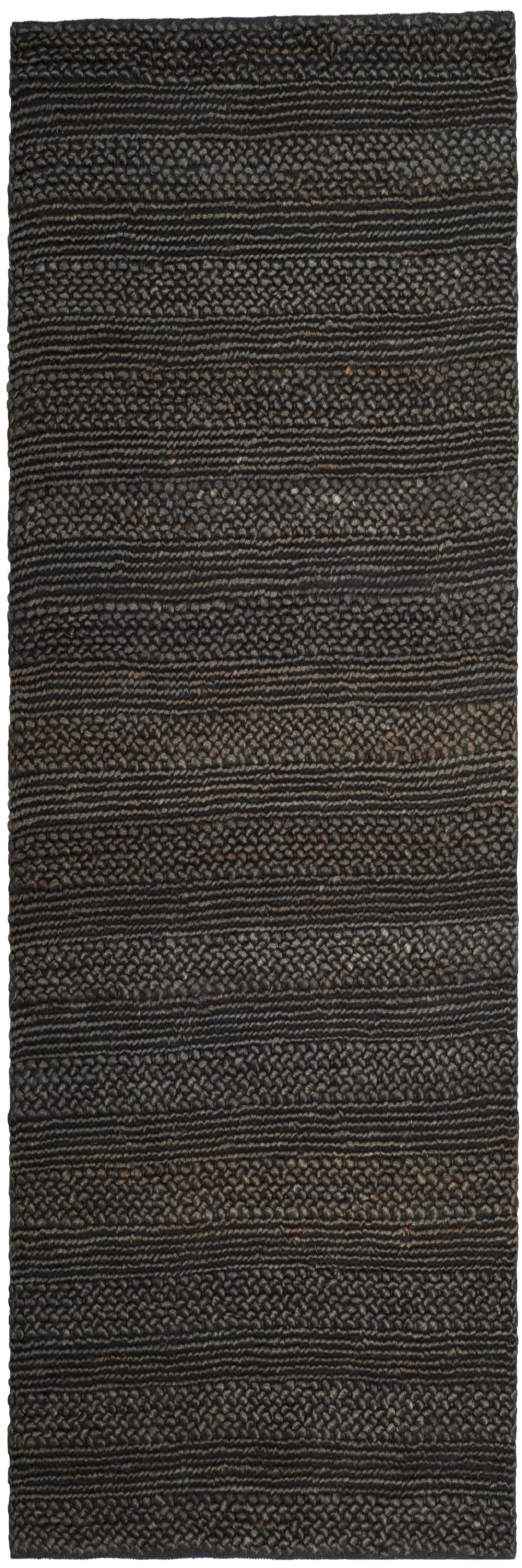 SAFAVIEH Natural Fiber Henrika Braided Runner Rug, Charcoal, 2'3" x 14'