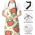 thumbnail image 6 of Pofeuu Frog Hold Strawberry Print Waterproof Apron with Pockets Adjustable Cooking Aprons Kitchen Bib for Baking Household Cleaning, 6 of 8