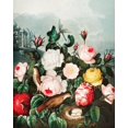 thumbnail image 2 of Thornton, Robert John 20x24 Black Ornate Wood Framed with Double Matting Museum Art Print Titled - Roses from The Temple of Flora, 2 of 4
