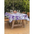 thumbnail image 3 of Outdoor Tablecloth with Umbrella Hole for Patio/Picnic/Party/Camping, Purple Flowers Waterproof Table Cloth Rectangle Table Cover Washable, Butterfly Spring Floral Checkered Farmhouse (60"x 84"), 3 of 8