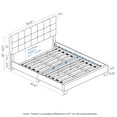 thumbnail image 3 of Furinno Laval Double Row Nail Head Bed Frame, 12 Piece Slat Style, Stone, King, 3 of 4