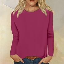 LYEAA Long Sleeve Tunic Tops for Women Scoop Necks Warm Shirts Stylish Solid Winter Pullover Comfortable Dressy Casual Outfits Loose Lightweight Clothes XXL