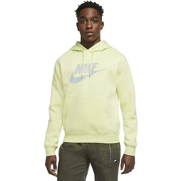 Nike Men's Club Fleece Pullover Graphic Hoodie (Limelight, Large ...