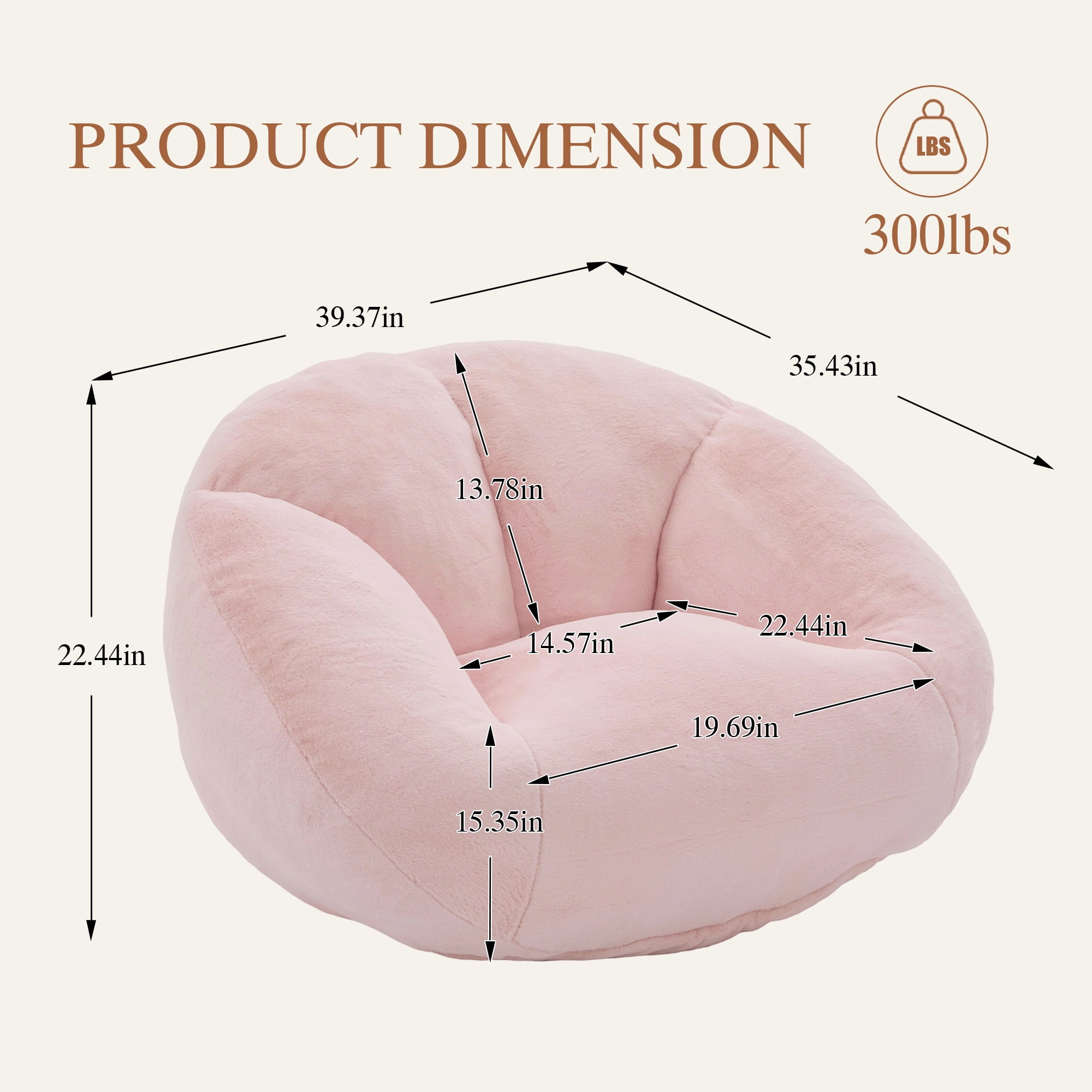 MOONMISS Oversized Bean Bag Chair for Adults,Memory Foam Lazy Sofa Chair with Soft Corduroy Cover,Comfy Floor Lounger for Living Room Bedroom Dorm