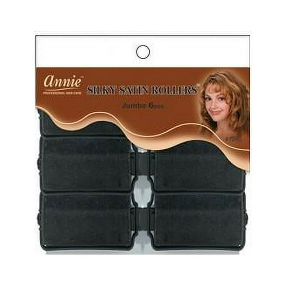 Annie Silky Satin Rollers, Jumbo, 6/PK