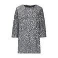 thumbnail image 3 of Wdfiry Women's Sparkle Glitzy Glam Sequin Dresses Long Sleeve Wedding Guest Party Club Dress for Women, 3 of 5