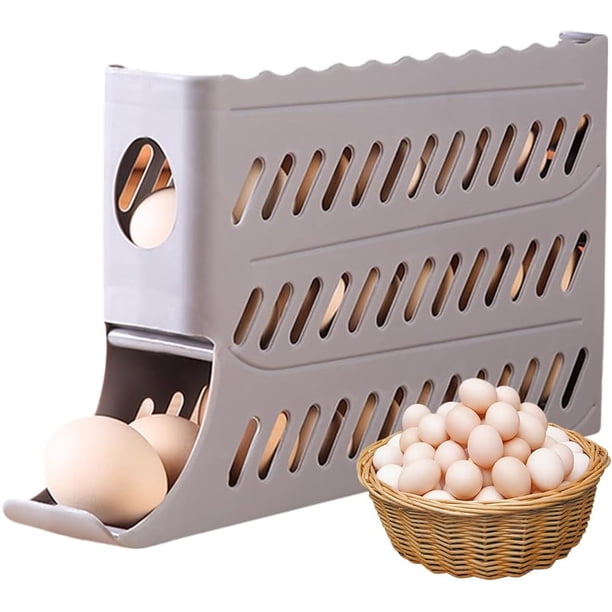 Dispensador de Huevos Rodantes para Refrigerador con 4 Niveles Que Sostienen 30 Huevos, Organizador de Almacenamiento para Refrigerador