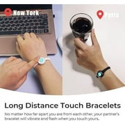 TOTWOO Long Distance Touch Bracelets for Couples-Candy Collection(Black & White), Vibration & Light up for Love -Pair of Couples Bracelets