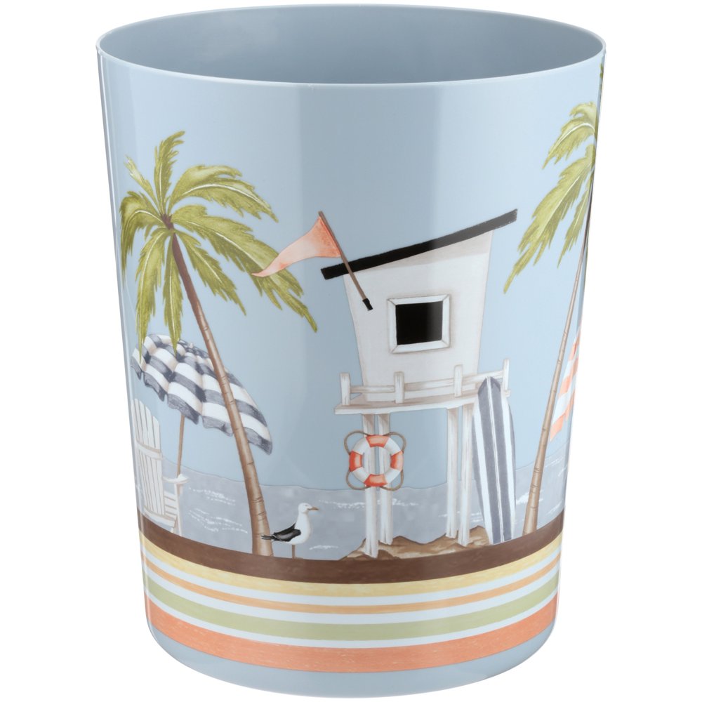 Mainstays Catching Rays Bathroom Wastebasket, Multicolor, 9.41" x 7.61" x 7.61"