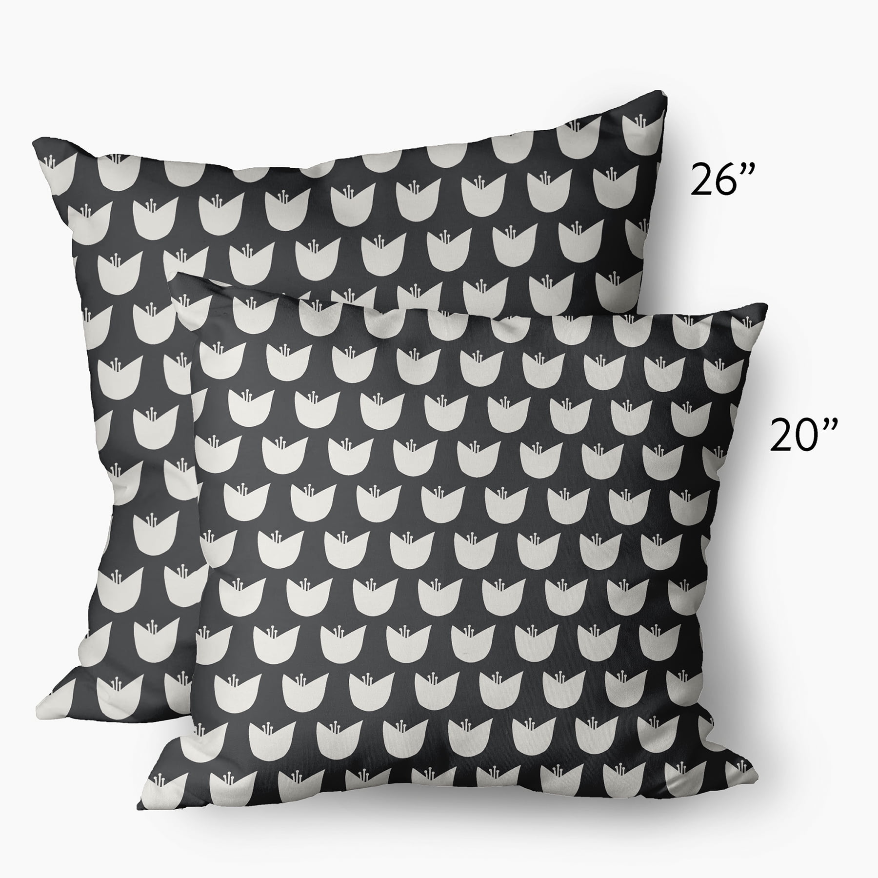 Simply Daisy 20 in x 20 in Scandinavian Black Pepper Polyester Throw Pillow