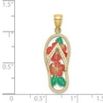 thumbnail image 3 of 14K Enamel Red Hibiscus Flower Flip-Flop Charm, 3 of 4