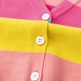 thumbnail image 5 of WIBACKER 1-6T Toddler Kids Baby Girls V Neck Rainbow Stripe Cardigan Casual Sweater Knit Coat, 5 of 8