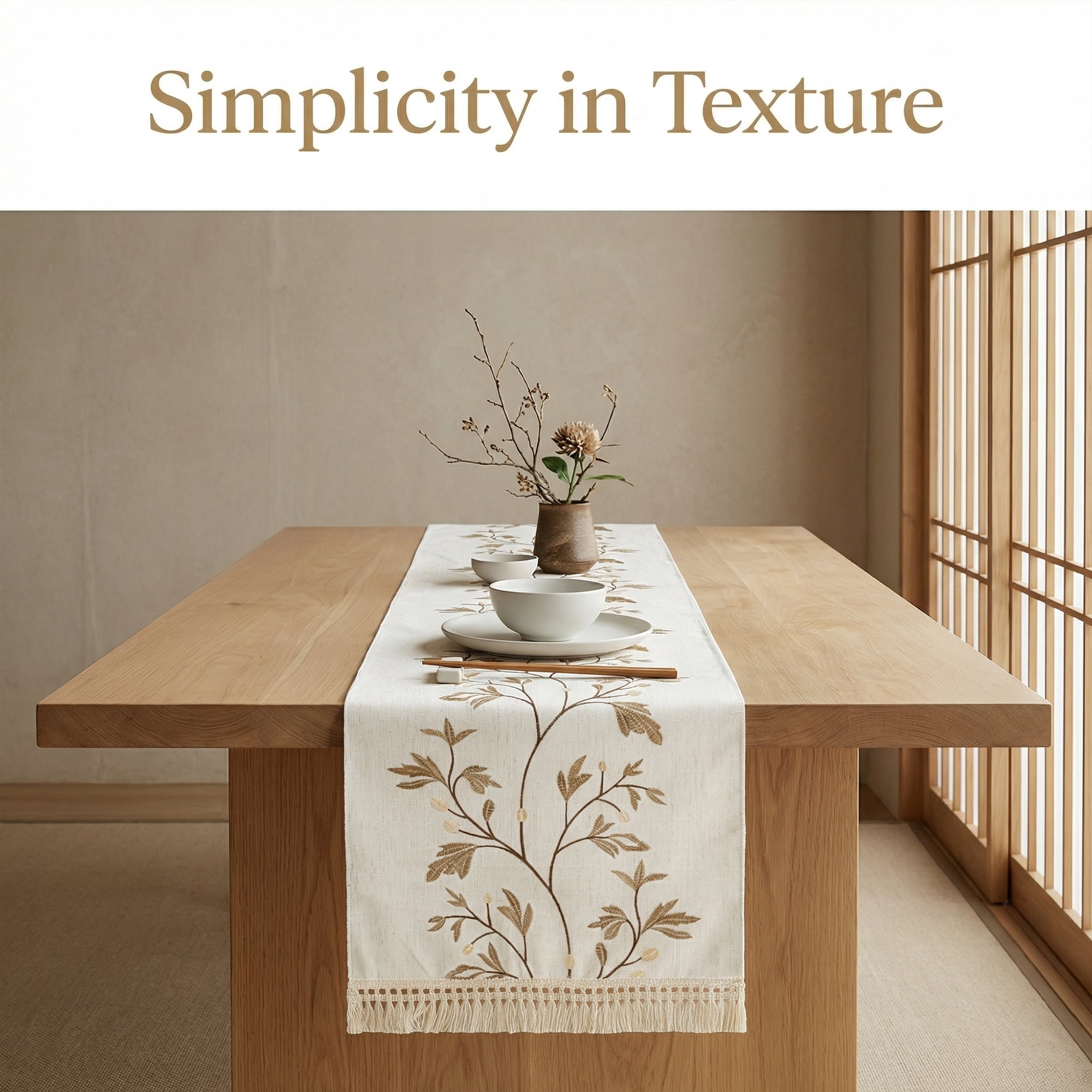 Unique Bargains Long Washable Floral Table Runner for Dining Decor Coffee 15.4"x82.7"
