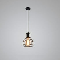 RENACLIPY Vintage Farmhouse Ceiling Light Black Metal Cage Pendant Lamp for Indoor Use