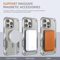 thumbnail image 3 of for iPhone 16e Phone Case with Adjustable Kickstand,Compatible with MagSafe Shockproof Anti-fall Bumper Cases Heavy-Duty Magnetic Protective Phone Case Cover for iPhone 16e,Grey, 3 of 7