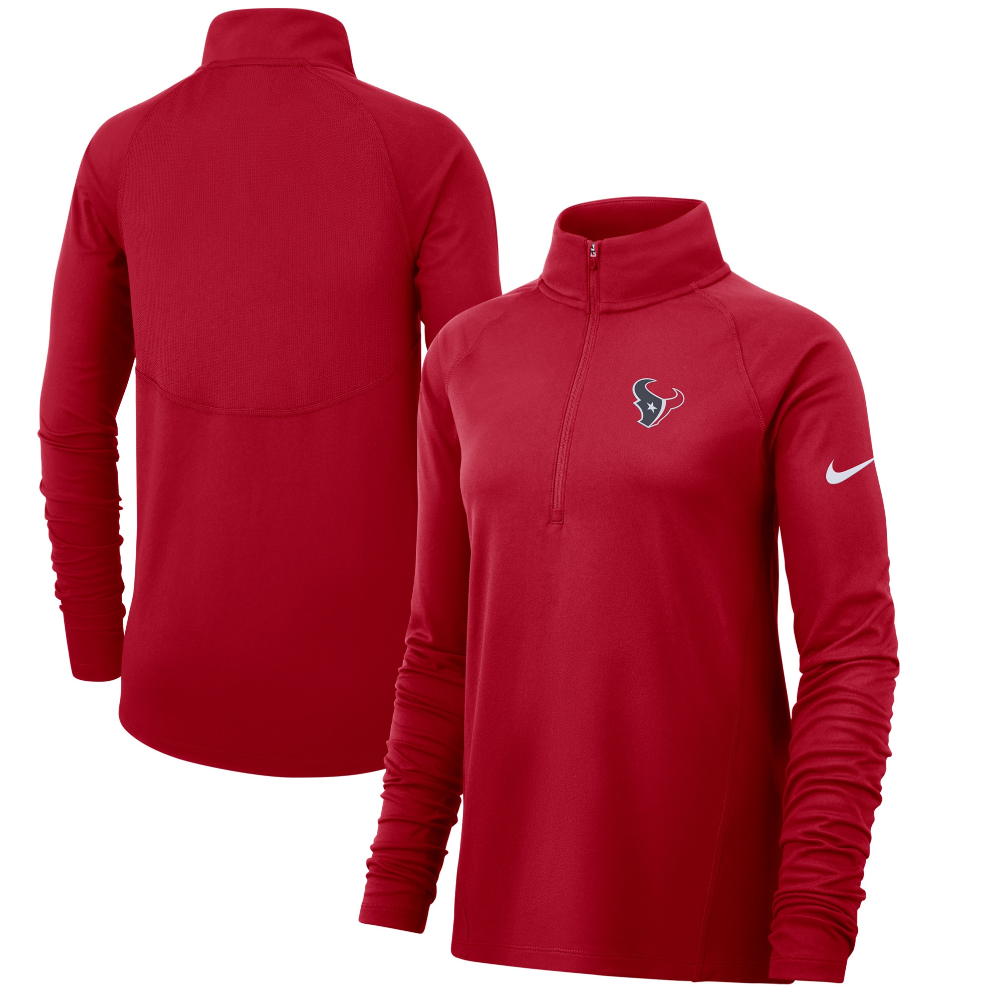 Houston Texans Nike Women's Raglan Performance Half-Zip Core Jacket ...