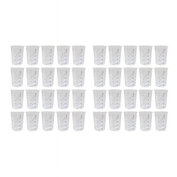 40Pcs Plastic Disposable Paint Mixing Cup Measurements Cups for Resin Epoxy pour 600ML