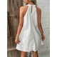 thumbnail image 4 of Vestido corto holgado con hombros descubiertos para mujer, minivestido informal de verano para vacaciones, fiesta, playa, elegante, blanco, Oficina, 4 of 5