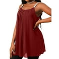 thumbnail image 3 of Enwejyy Womens Summer Chiffon Round Neck Sleeveless Pleated Camisole Tank Tops, 3 of 4