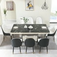 thumbnail image 2 of 78.7inch Faux Marble Dining Table In Black With Robust Double Circle Base, For A Chic Entertainment Area Strong Experience, 2 of 5