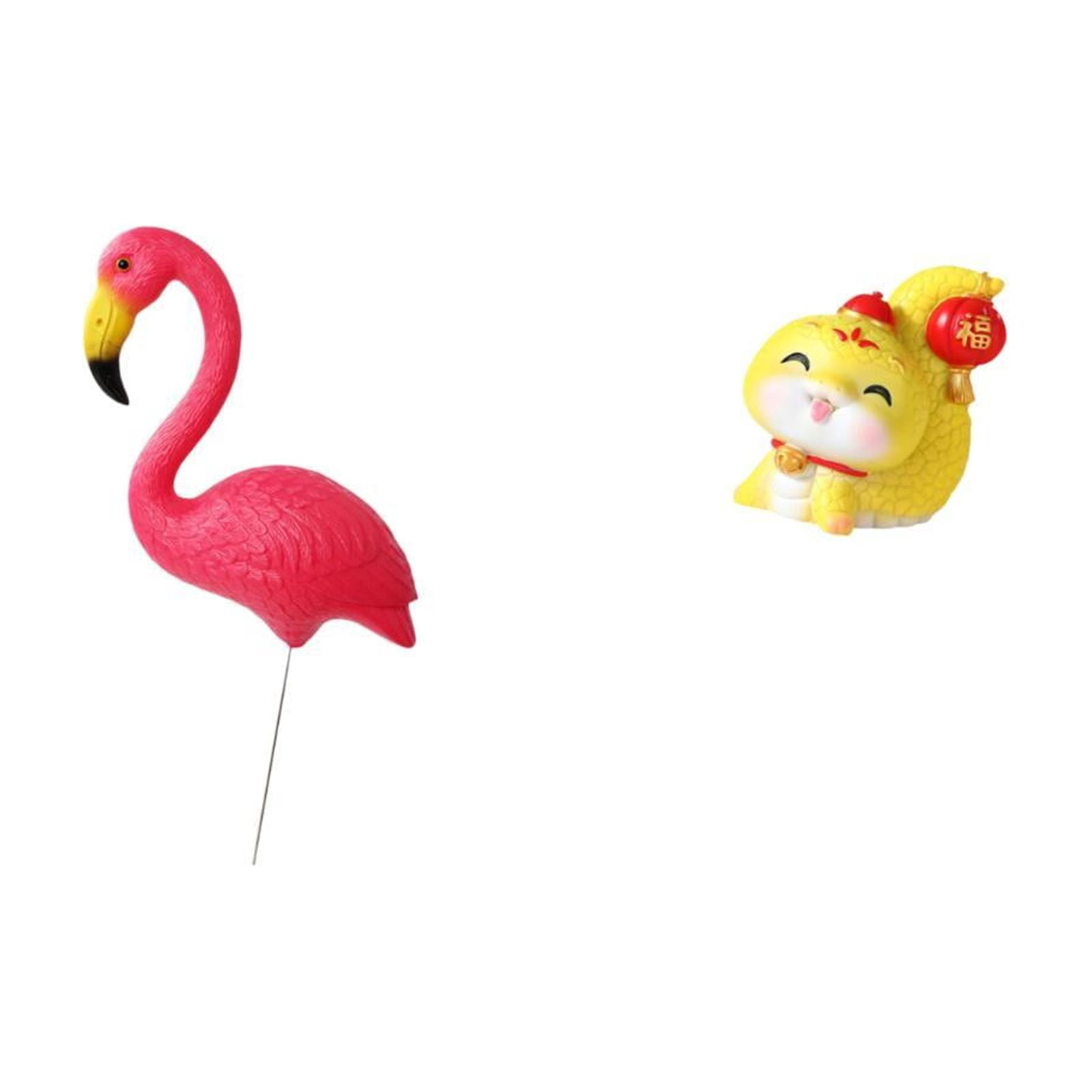 simhoa Flamingo and Snake Garden Figurine Sculpture for Holiday Spring Fairy Yard Art Ornament Tabletop Centerpiece Shelf Decor
