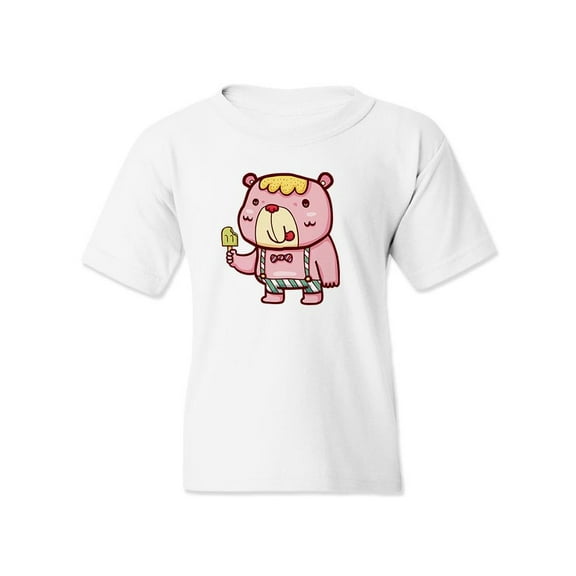 Bear Eating A Popsicle T-Shirt Juniors -Image by Shutterstock,  x-Small